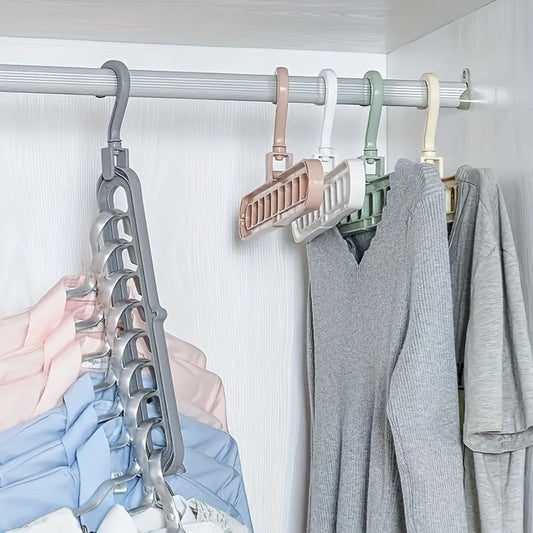 4-pack 9-hole Anti Slip Clothes Hanger - a Space Saving Storage Tool for Wardrobes, Suitable for Multiple Scenarios Such as Shirts and Pants, and a Multifunctional Clothing Sorting Rack for Both Home and Dormitory Use