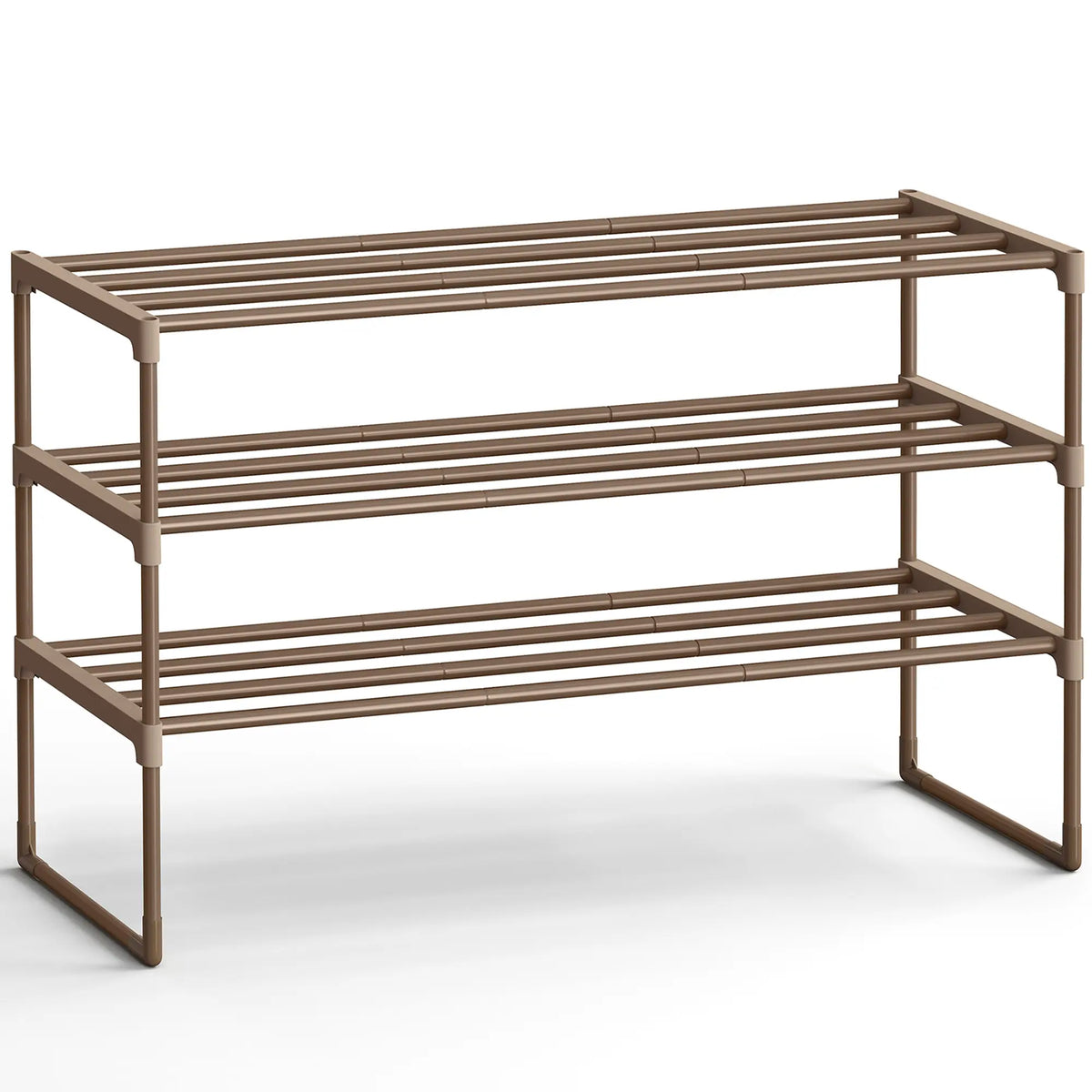 SONGMICS 3-Tier Stackable Vertical Metal Shoe Rack - Single Unit Home Accessory, Upright/Inverted Entryway Furniture, 16-20 Pair Storage, Room Storage Organizer, Apartment Accessories, 11.8x36.2x21.7 in
