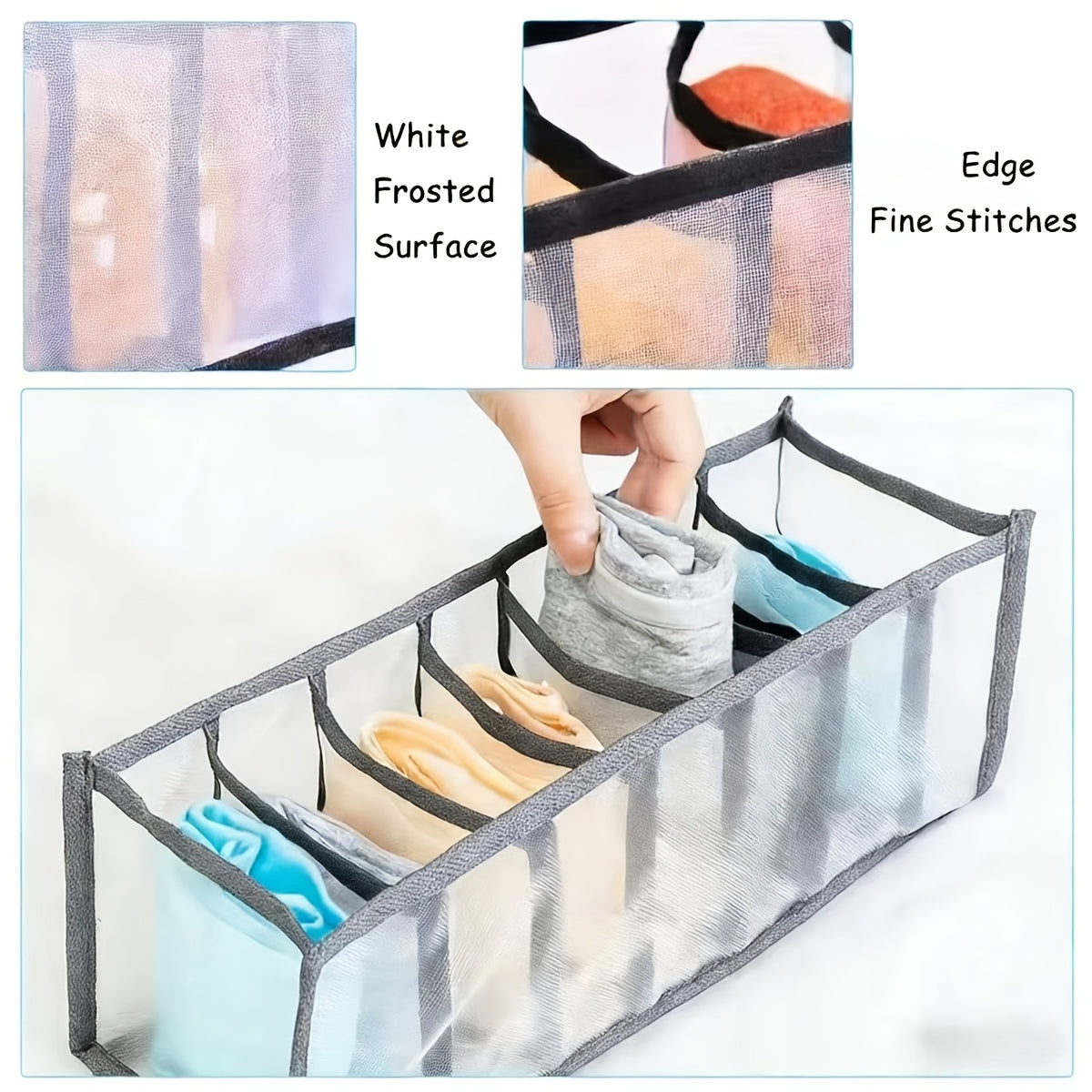 1pc of Underwear And Sock Organizer | Storage Box for Drawers in The Closet | Divider for Lingerie, Compartments for Bras And Panties, Foldable Fabric Design for Wardrobe