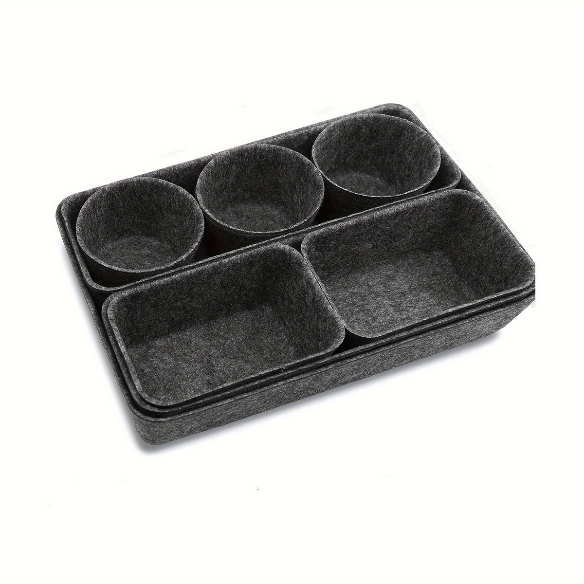 8pcs Desk Drawer Organizers, Multi-Use Felt Shallow Narrow Drawer Organizers, Separators Storage Box, Basket Shelf Cubes Foldable Drawer Dividers Desk Organisers for Home, Bedroom And Living Room