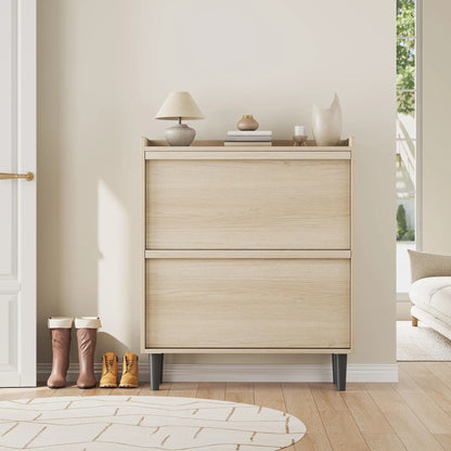 ZR-Garvee Tilt-out drawers Shoe Cabinet with 3 Flip Drawers, Space-saving,22 styles,Adjustable Shelf, Save space，Modern ,Hidden Shoe Storage Organizer for Entryway,aisle cabinet, Hallway and Living Room