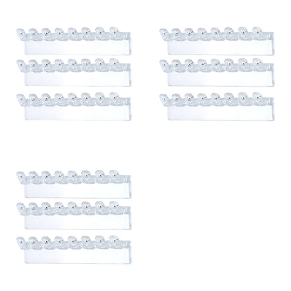 Transparent Acrylic 9pcs 8-Hook Wall-Mounted Jewelry Organizer - Space-Saving Multi-Functional Storage Rack for Necklaces, Bracelets, Earrings, Rings with Polished Hooks, Durable Plastic Design for Small Spaces, Perfect Gift for Living Room, Bedroom, Bath