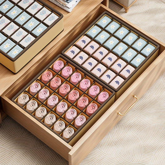 [24-Compartment Storage Box] Socks, Underwear Storage Box, 24-Compartment Storage Box, Meets Daily Storage Needs, Saves Closet Space, Neat, No Lid, Easy To, Folding Storage Box, Three Colors To Choose From
