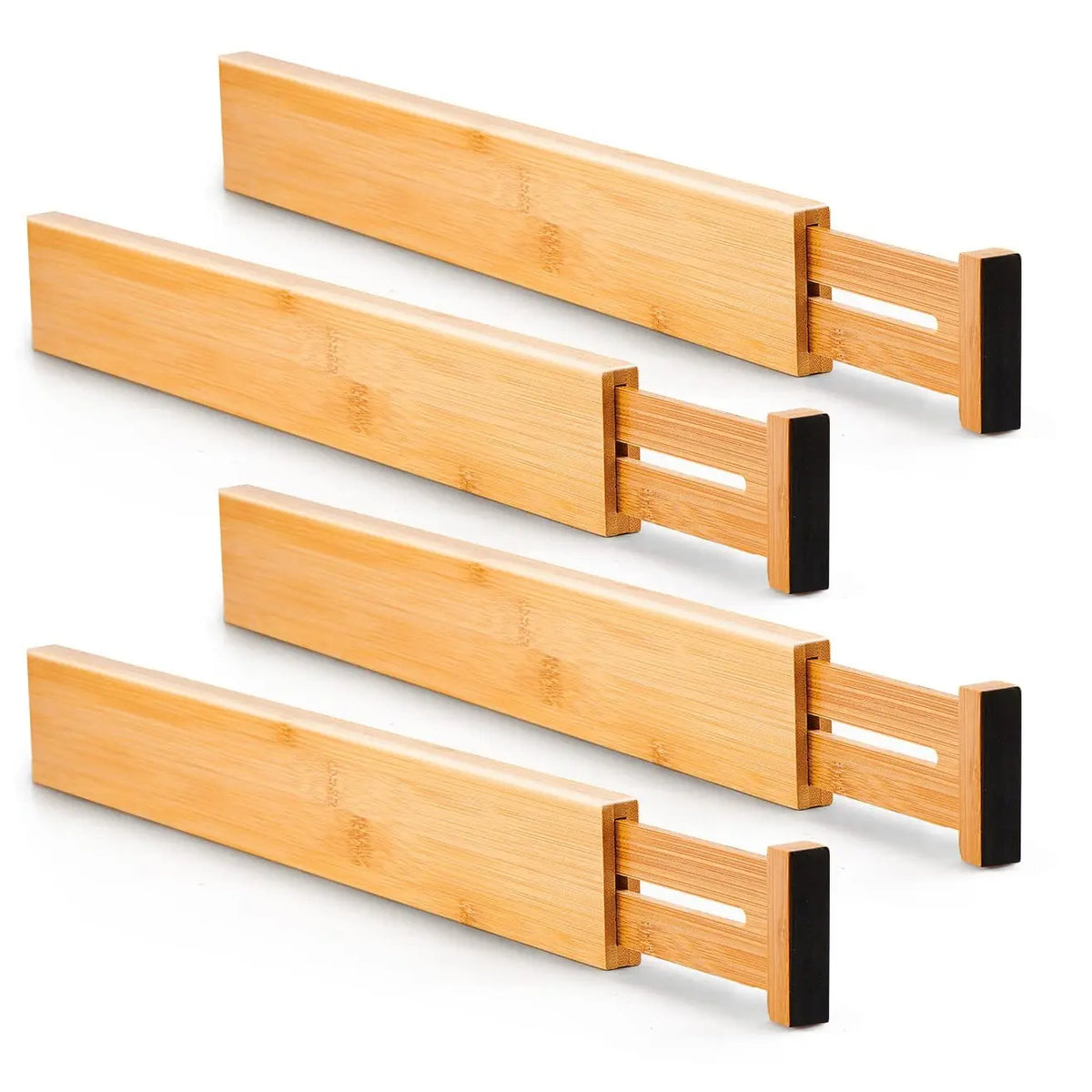 Bamboo Kitchen Drawer Dividers, Drawers for Bedroom, Kitchen, Dresser, Bathroom, Desk Bamboo Adjustable Sock Drawer Organizer, Spring Loaded, Kitchen Drawer Dividers,