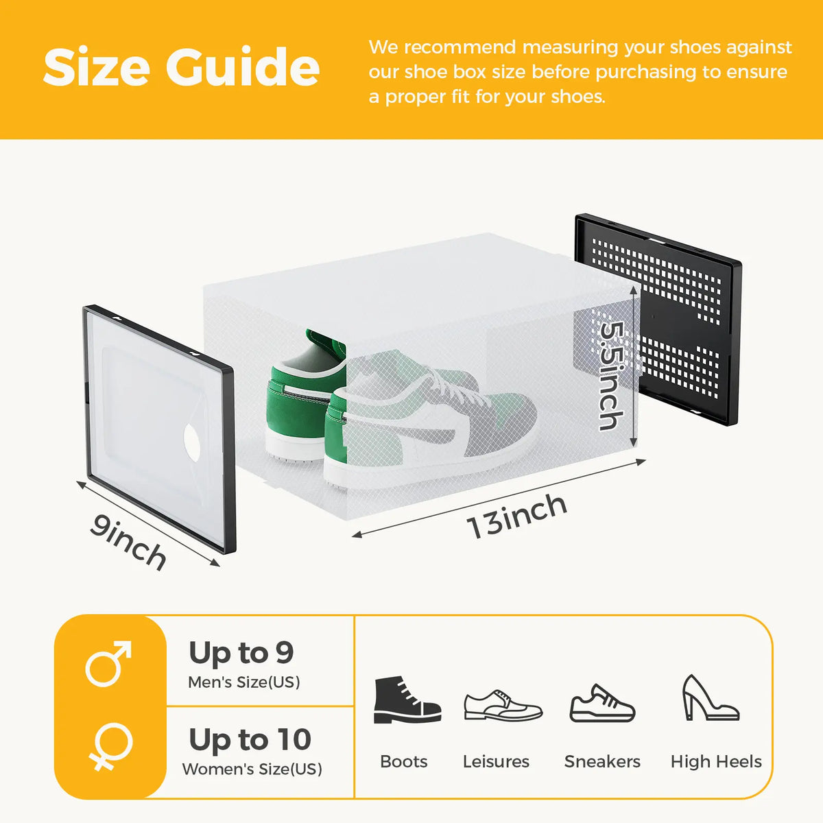 Clear Shoe Storage Boxes, Plastic Stackable Shoe Containers with Lids, Display Sneaker Case Organizer for Closet, Under Bed, Entryway, Space Saving Storage, Storage Organization