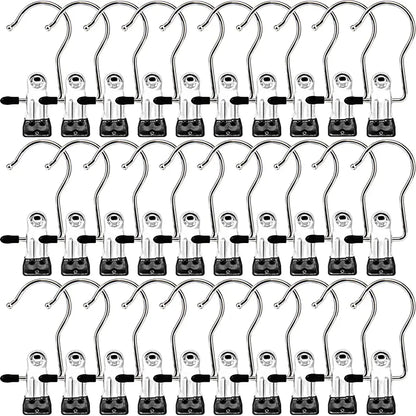 100 Pack Laundry Hooks, Clothes Pins and Hanging Clips Heavy Duty Hangers for Closet, Travel, Pants, Skirts,Socks, Handbags,Wardrobe Organizer