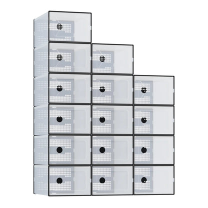 Clear Shoe Storage Boxes, Plastic Stackable Shoe Containers with Lids, Display Sneaker Case Organizer for Closet, Under Bed, Entryway, Space Saving Storage, Storage Organization