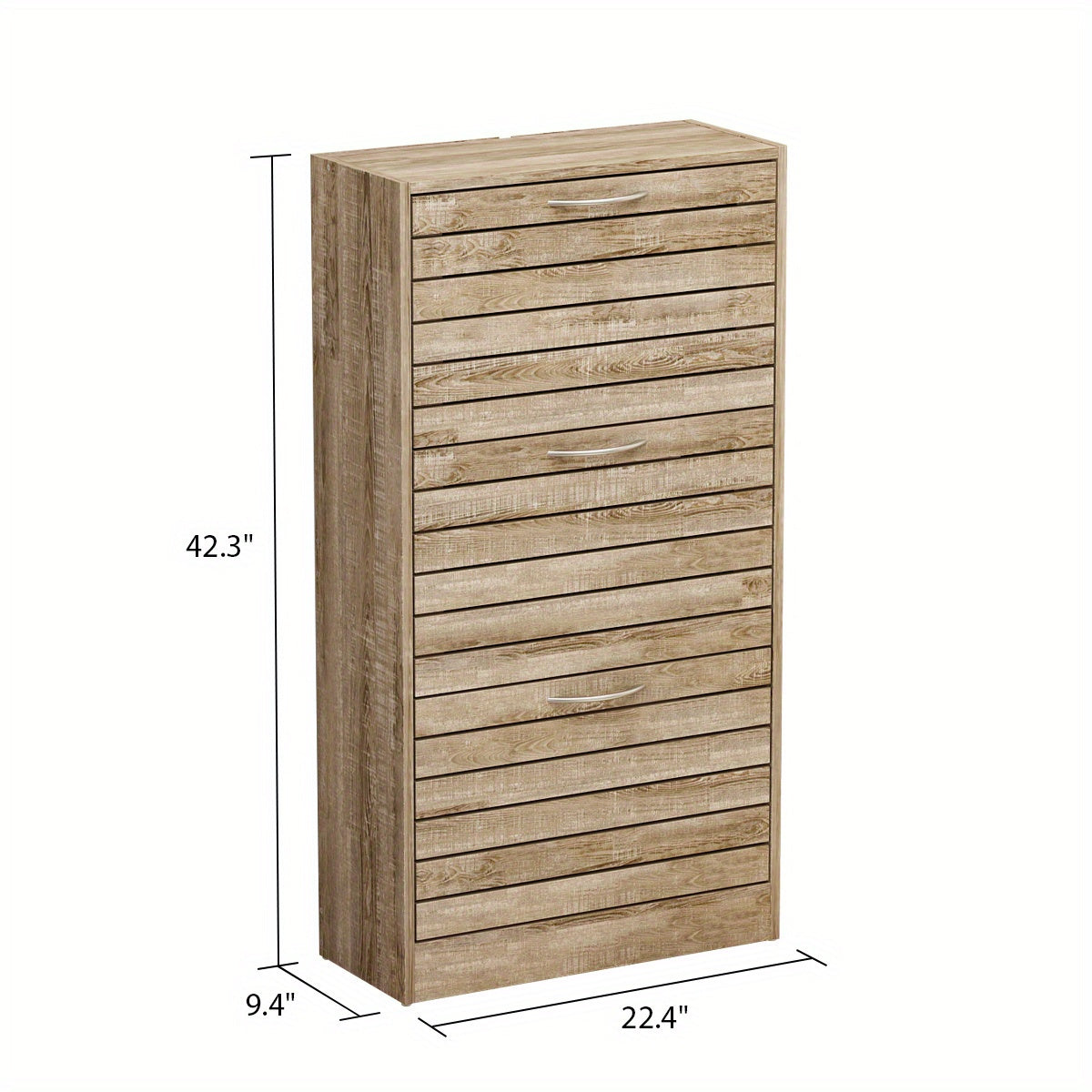 Modern 3-Tier Shoe Storage Cabinet with 3 Flip-Down Drawers & Ventilated Louver Doors - Hardwood MDF Entryway Organizer, Space-Saving Design for Hallway, Living Room, Bedroom - Easy Assembly, Large Capacity Shoe Rack, Shoe Storage Box, Hallway Organizer,