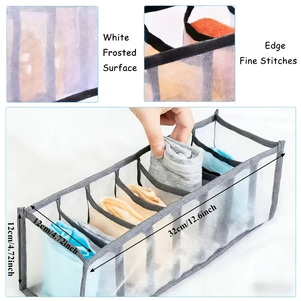 1pc of Underwear And Sock Organizer | Storage Box for Drawers in The Closet | Divider for Lingerie, Compartments for Bras And Panties, Foldable Fabric Design for Wardrobe
