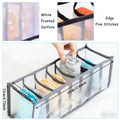 1pc of Underwear And Sock Organizer | Storage Box for Drawers in The Closet | Divider for Lingerie, Compartments for Bras And Panties, Foldable Fabric Design for Wardrobe