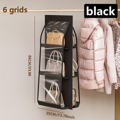 Foldable WALL-MOUNTED Hanging Storage Shelf with Oxford Cloth - Space-Saving Suitable for Home Wardrobe, Bedroom, Entryway - Foldable Hanger for Handbags, Wallets, Purses, Wallet Holder, Fabric Shelf System