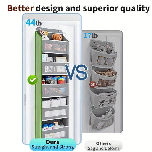 5-Tier Over-the-Door Hanging Organizer with Large Mesh Pockets, Sturdy Fabric Home Storage, No-Drill Easy Installation for Closet Organization Needs, Bedroom