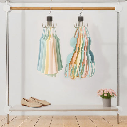 1pc Vest-Style Hanger, Bra Hanger - 360° Rotatable Hook Holds 36 Items, Space-Saving Wardrobe Organizer for Vests, Bras, Scarves, Wallets, Etc. Bra Storage Wardrobe