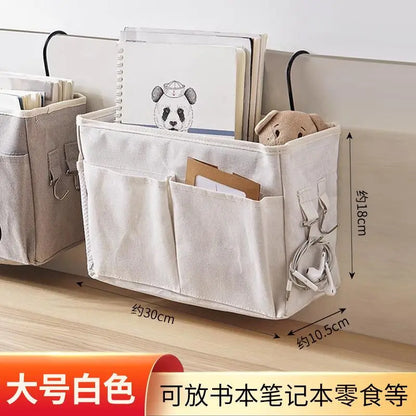 Over-the-Bed Hanging Storage Organizer for Small Spaces – Heavy-Duty Fabric Bins with Adjustable Height Straps, Ideal for Dorms, Apartments, and Compact Bedrooms to Store Towels, Linens, Toiletries, Books, and Everyday Essentials, Storage Bin