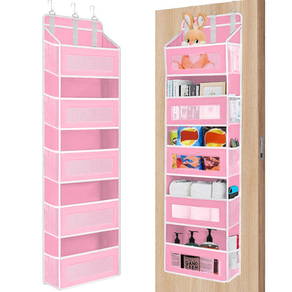Over The Door Space Saving Organizer - 6-Tier Hangable Storage Organization with 6 Large Pockets, Mesh Side Pockets, Anti-Tilt Design, 44 lb Capacity, Shelves, Apartment Accessories for Bedroom, Kitchen,#SummerWins #DealsForYouDays