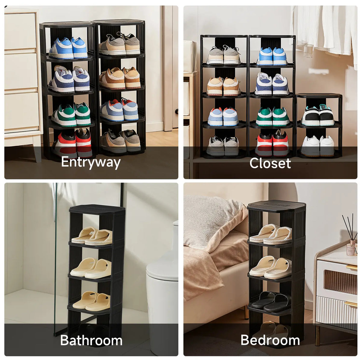 UFORU Small shoe rack, 6/9-layer plastic vertical shoe rack for small spaces, Footwear Organization,shoe rack,shoe cabinet storage,dorm room inspo,college dorm essentials,dorm haul