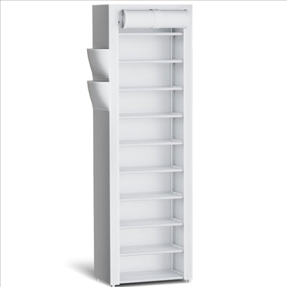 Kitsure 10-Tier Shoe Rack with Cover, Vertical Shelf, 17.5" Wide, Black