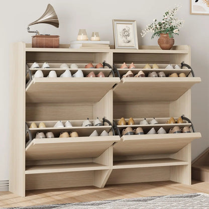 ZR-Garvee Tilt-out drawers Shoe Cabinet with 3 Flip Drawers, Space-saving,22 styles,Adjustable Shelf, Save space，Modern ,Hidden Shoe Storage Organizer for Entryway,aisle cabinet, Hallway and Living Room