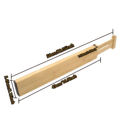 4pcs Bamboo Versatile Drawer Dividers - Expandable & Adjustable Organizers For Home Efficiency - Neat Storage Solution For Kitchen, Bedroom, Wardrobe & Cabinet
