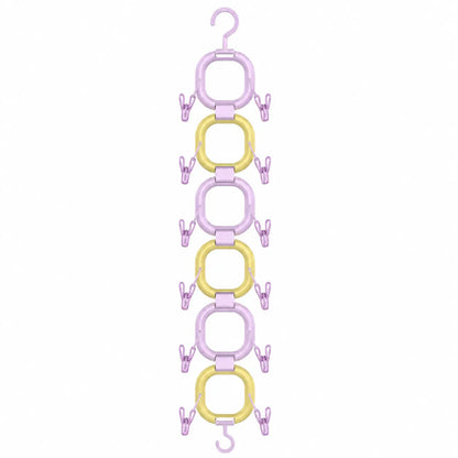 1 Count Hat Scarf Hanger Organizer, with 12 Non-marking Clips 360 Degree Rotatable Hook, for Closet Door Wardrobe Hanging Storage