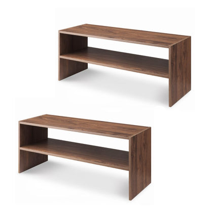 Whitmor Wood Stackable 2-Shelf Shoe Rack, White, 24 inches