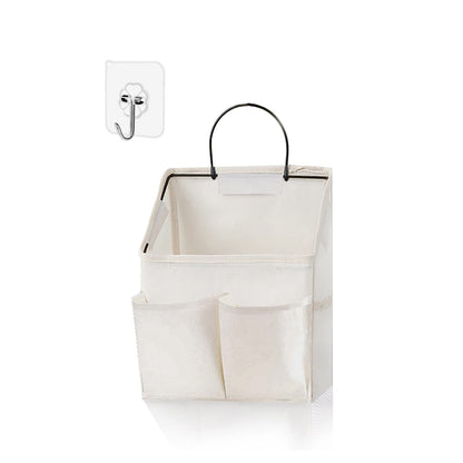 2 Pack Wall Hanging Storage Bag,Wall Hanging Organizer with Pockets, Hanging storage basket for Dormitory Bathroom Bedroom (Grey-upgraded)