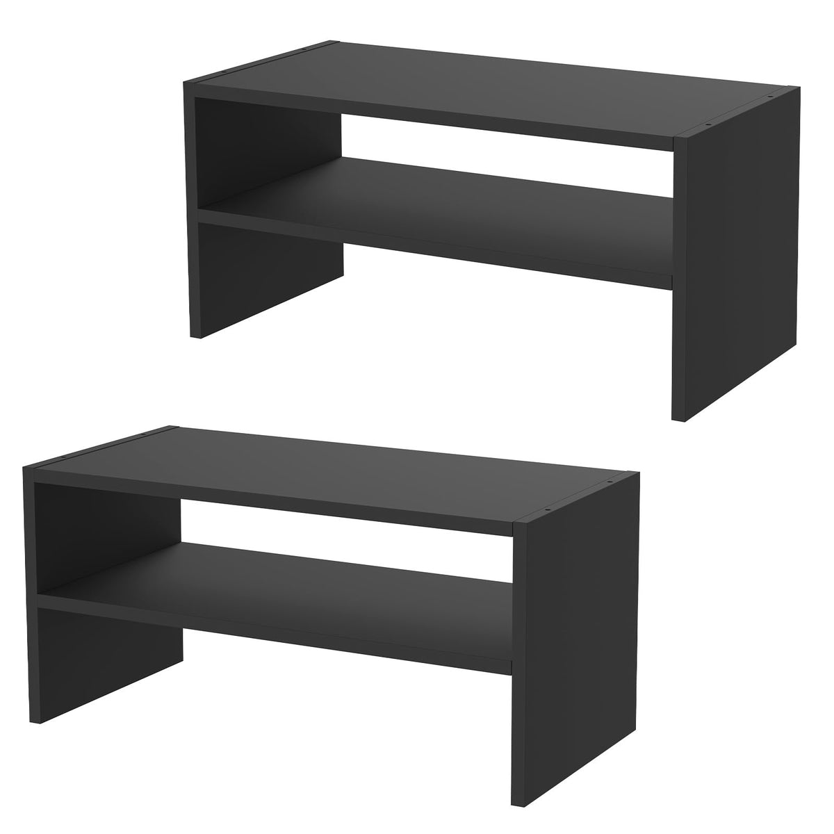 Whitmor Wood Stackable 2-Shelf Shoe Rack, White, 24 inches