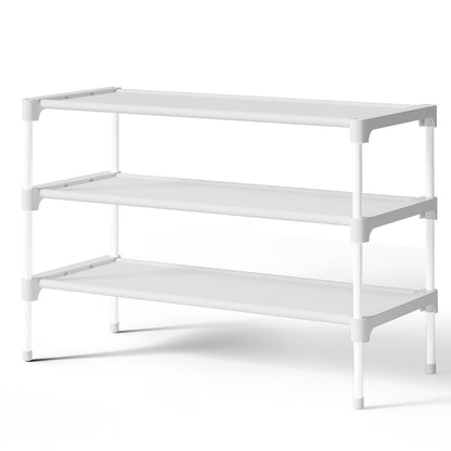 Kitsure Shoe Rack - Non-Woven Shoe Rack Shelf, 27.5" Wide - 3 Tier, Black