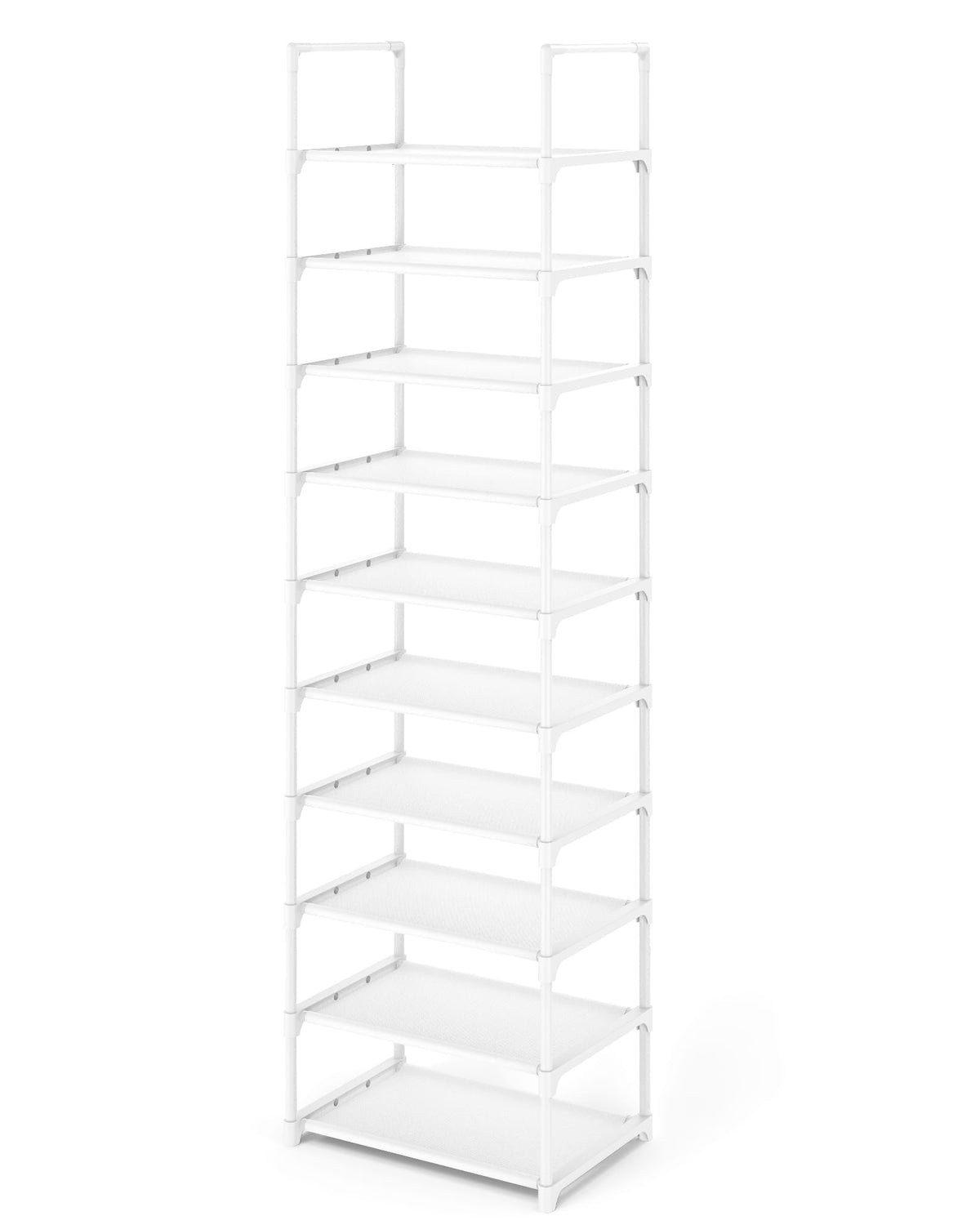 Kitsure Shoe Rack - 10-Tier Shoe Organizer with Detachable Fabric Shelves & Metal Frame, Tall Shoe Rack for Closet, Entryway, Living Room, 16.9" Wide - 10 Tier, Black