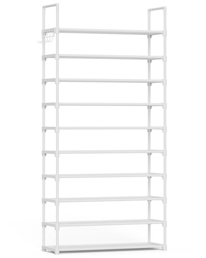 Kitsure 10 Tier Shoe Rack, Tall Shoe Organizer, 32.2" Wide, Black