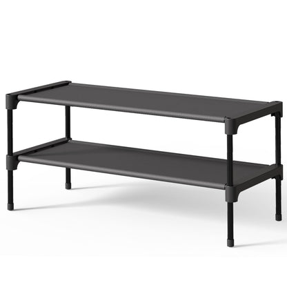Kitsure Shoe Rack - Non-Woven Shoe Rack Shelf, 27.5" Wide - 3 Tier, Black
