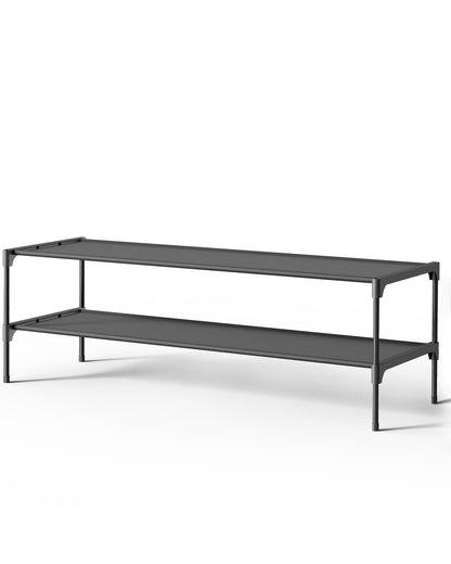 Kitsure Shoe Rack - Non-Woven Shoe Rack Shelf, 27.5" Wide - 3 Tier, Black
