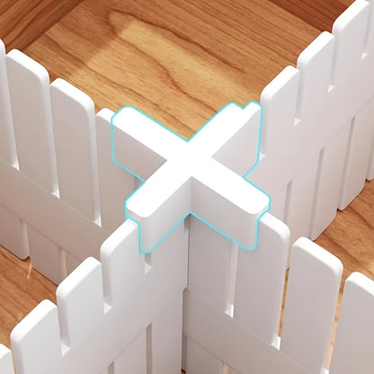 White Plastic 10pcs Drawer Dividers - Easy-Install Cross Connectors for Organizing and Separating Drawers, 4 Styles (T, X, L, Z) for Grid Panels, Rail Boxes, and Home Storage Solutions, Grid Panel Connectors | Modern Design | Durable Plastic, Desk & Drawe