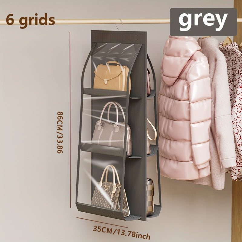 Foldable WALL-MOUNTED Hanging Storage Shelf with Oxford Cloth - Space-Saving Suitable for Home Wardrobe, Bedroom, Entryway - Foldable Hanger for Handbags, Wallets, Purses, Wallet Holder, Fabric Shelf System