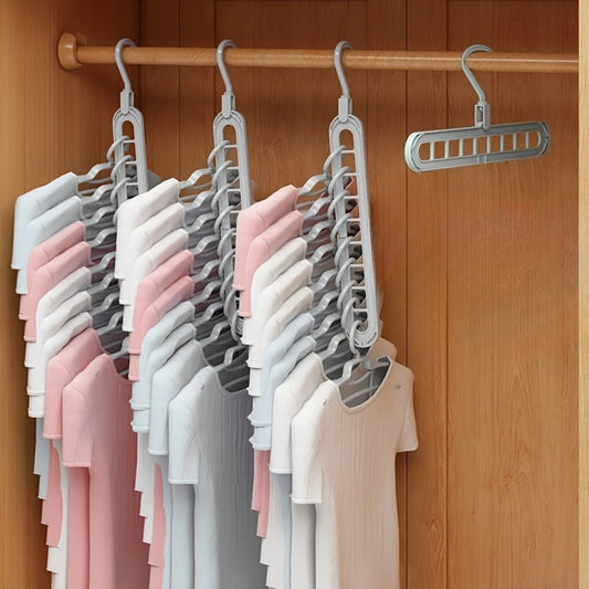 4-pack 9-hole Anti Slip Clothes Hanger - a Space Saving Storage Tool for Wardrobes, Suitable for Multiple Scenarios Such as Shirts and Pants, and a Multifunctional Clothing Sorting Rack for Both Home and Dormitory Use