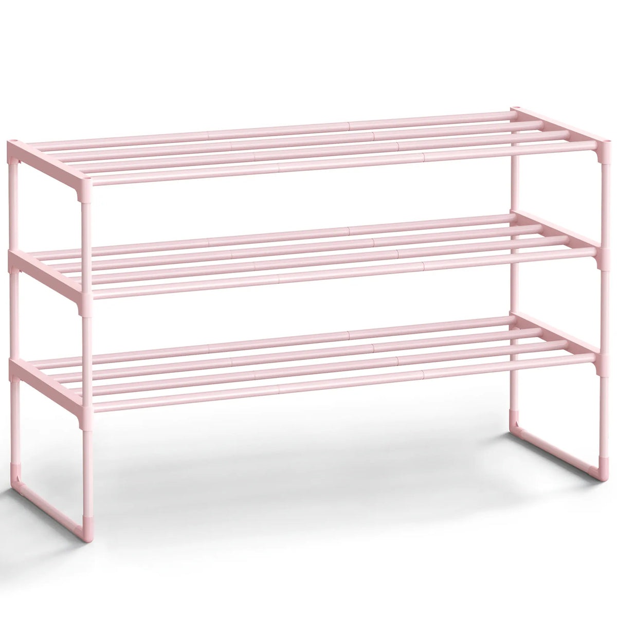 SONGMICS 3-Tier Stackable Vertical Metal Shoe Rack - Single Unit Home Accessory, Upright/Inverted Entryway Furniture, 16-20 Pair Storage, Room Storage Organizer, Apartment Accessories, 11.8x36.2x21.7 in