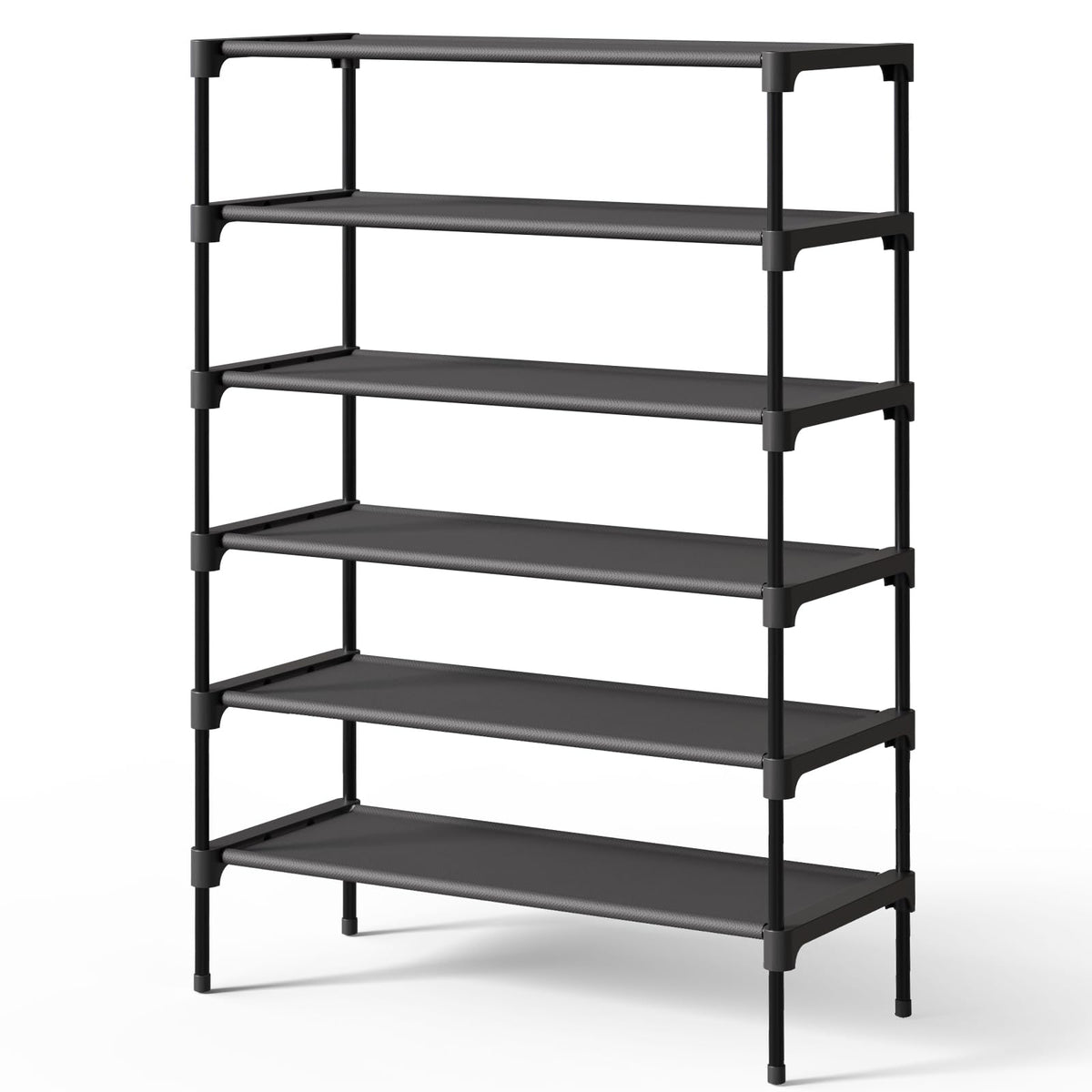 Kitsure Shoe Rack - Non-Woven Shoe Rack Shelf, 27.5" Wide - 3 Tier, Black