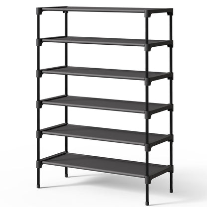 Kitsure Shoe Rack - Non-Woven Shoe Rack Shelf, 27.5" Wide - 3 Tier, Black