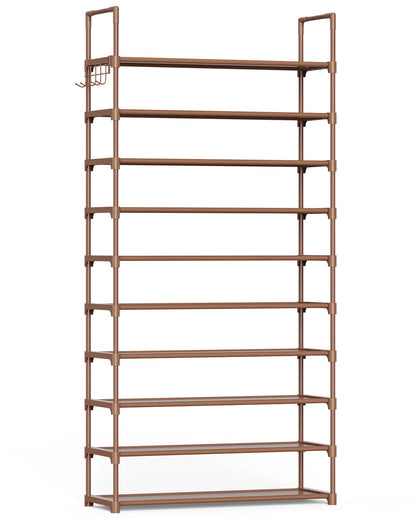 Kitsure 10 Tier Shoe Rack, Tall Shoe Organizer, 32.2" Wide, Black