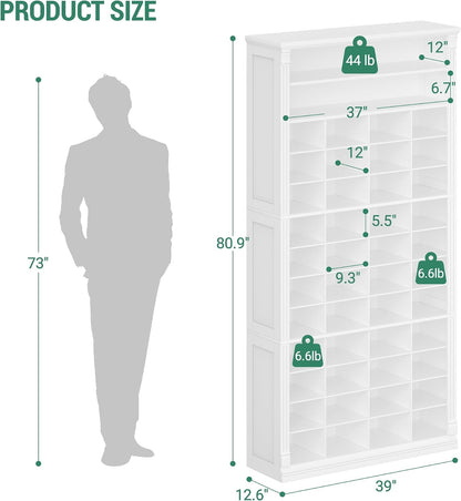Hzuaneri 13 Tiers Shoe Storage Cabinet, Tall Shoe Cabinet with Cubby