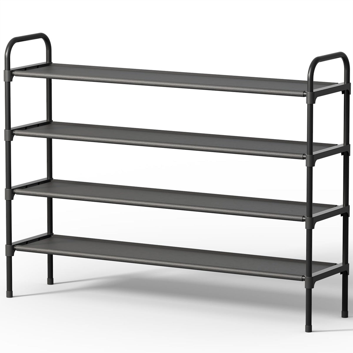 Kitsure Extra-Long Shoe Rack for Closet, 39.0" Wide - 3 Tier, Black