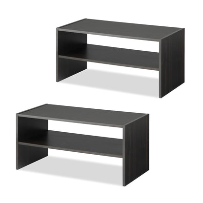 Whitmor Wood Stackable 2-Shelf Shoe Rack, White, 24 inches