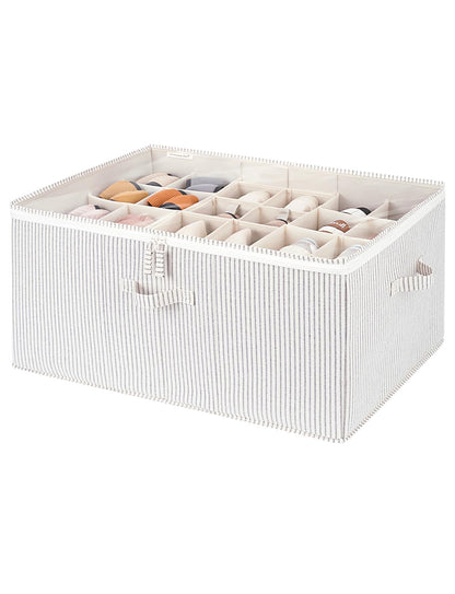 StorageWorks 24-Pair Large Shoe Storage Box, Adjustable Dividers, Taupe