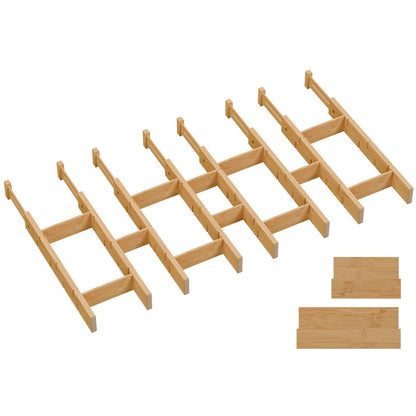 Bamboo Drawer Dividers, Expandable Kitchen Drawer Organizer