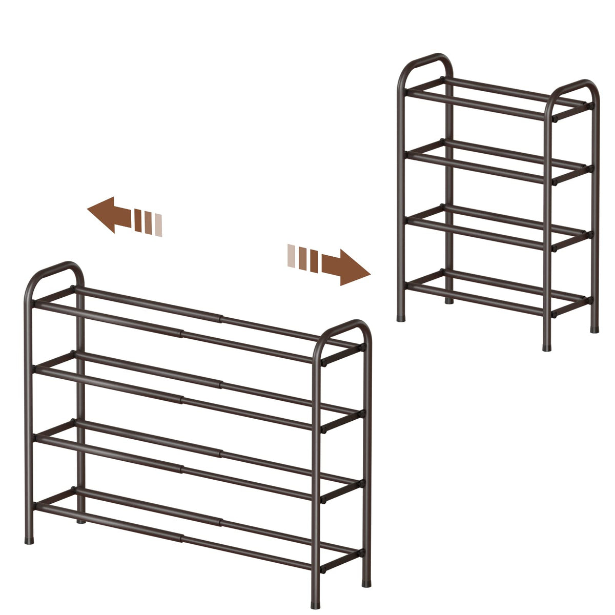 Gonfoam Expandable 3-Tier Shoe Rack for Closet and Entryway, Black
