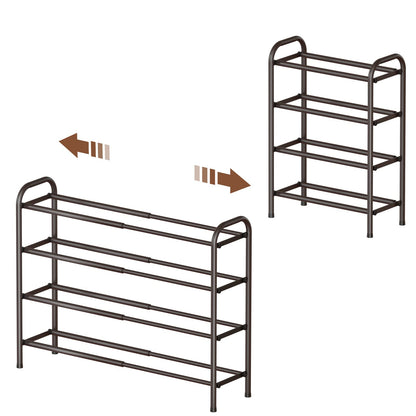 Gonfoam Expandable 3-Tier Shoe Rack for Closet and Entryway, Black