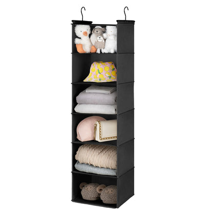 GRANNY SAYS 3-Shelf Hanging Closet Organizer, Foldable Storage, Gray