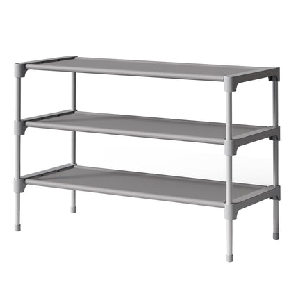 Kitsure Shoe Rack - Non-Woven Shoe Rack Shelf, 27.5" Wide - 3 Tier, Black
