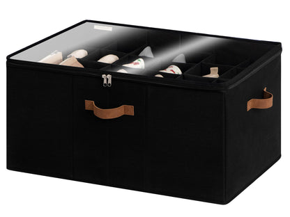 StorageWorks 24-Pair Large Shoe Storage Box, Adjustable Dividers, Taupe