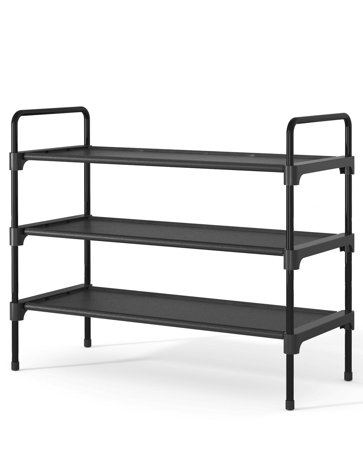 Kitsure Shoe Rack for Closet, Shoe Storage, 27.6" Wide - 3 Tiers, Black